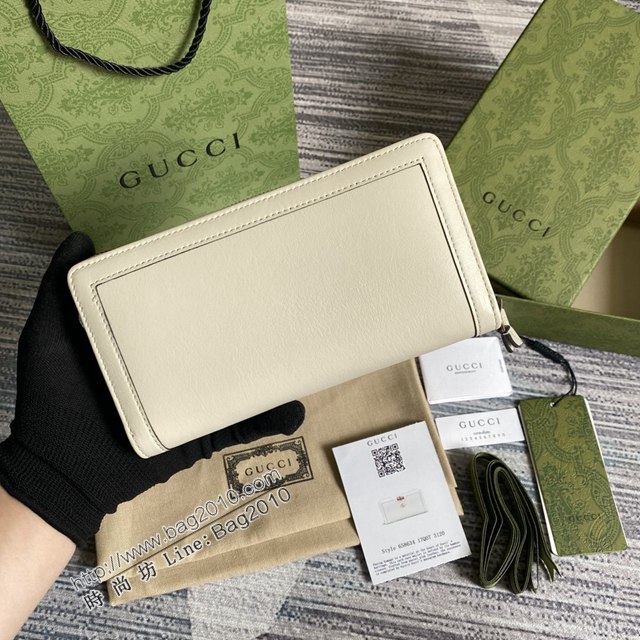 Gucci新款錢包 古馳竹子設計拉鏈女錢包 Gucci全皮純色長錢包 658634  ydg3021